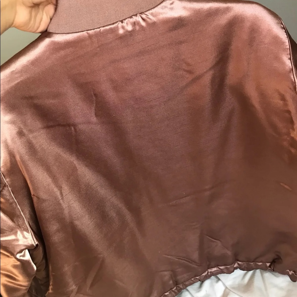 Top Shop Satin Pink Bomber Jacket - Picture 4 of 4
